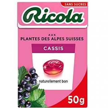 Ricola Cassis Écologique – 50 g sans sucre ajouté