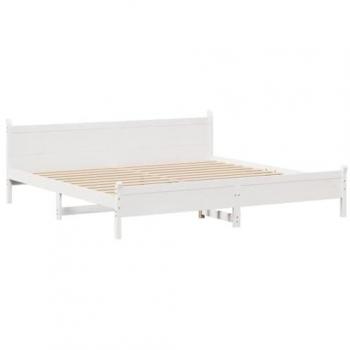 Vidaxl Cadre De Lit Sans Matelas Blanc 180x200 Cm Bois Massif De Pin