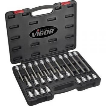 VIGOR V1918 Juego de llaves de vaso destornillador con dentado interno (XZN)