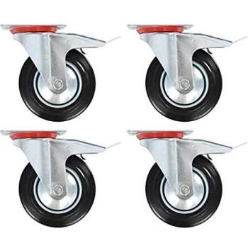 Swivel Caster Set of 4 with Double Brakes, 160 mm, vidaXL