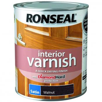 Ronseal Interior Satin Quick Dry Varnish Walnut 750ml