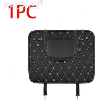 Protector de Asiento Trasero de Coche, Alfombrilla de Cuero Negro para Niños
