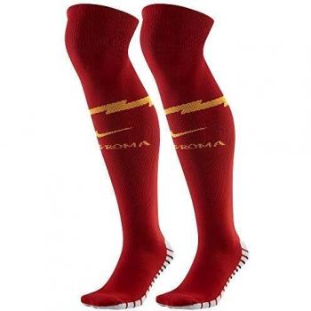 Unisex Nike Soccer Socks AS Roma 2019/20, Rot-Gold Kombi, S