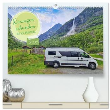 Norwegen erkunden mit dem Wohnmobil (hochwertiger Premium Wandkalender 2025 DIN A2 quer) Kunstdruck in Hochglanz