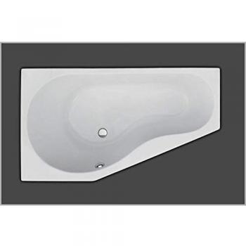 Raumoptimierer‑Badewanne rechts, weiß – 160 x 90 x 46,5 cm (Acryl)