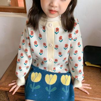Korean Style Flowered Cardigan for Children