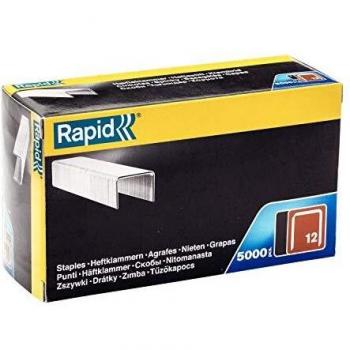 Rapid No. 12 Galvanized Flatwire Staples, 16mm, Pack of 5000
