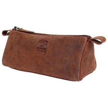 Leather Zippered Pencil Case by Rustic Town for Work & School