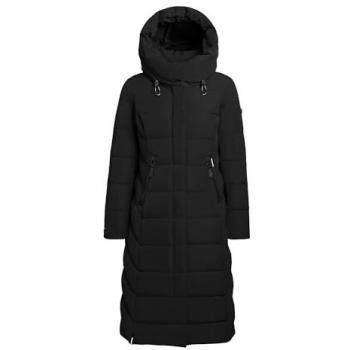 Khujo SENSY Warm‑Wattierter Wintermantel – schwarz, wadenlang