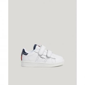 Zapatillas de piel para niño Pepe Jeans con doble cierre autoadherente Air White EU 29