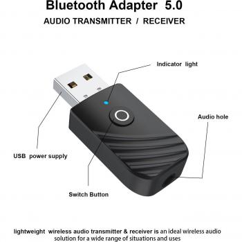 Grwibeou Bluetooth 5.0 3.5mm AUX Adapter