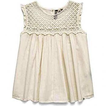 Superdry Ellison Textured Lace Vest Camiseta sin Mangas, Marfil