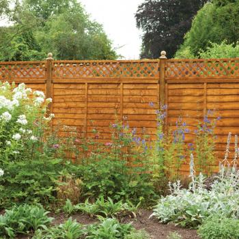 Forest Diamond Lattice Trellis Fence Topper 6' x 1'