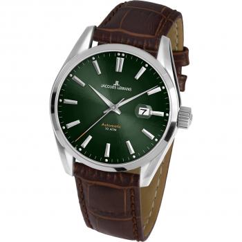 Jacques Lemans Armbanduhr Classic Braun 42 mm