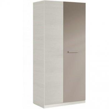 Ares Armario Infantil – 2 Puertas, Blanco Alpes y Basalto