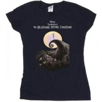 Top donna in cotone Il terrore di Halloween e Natale illustrazione lunare