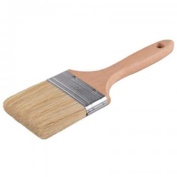 Pennello Piatto 80mm Setole Lunghe Manico in Legno