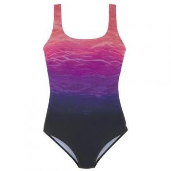 LASCANA Damen Badeanzug mit Batikmuster und Shaping-Funktion