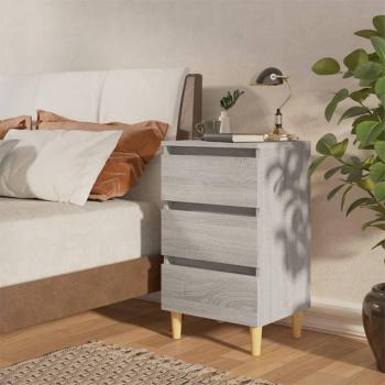Prolenta Gris Mesita Nocturna de Madera