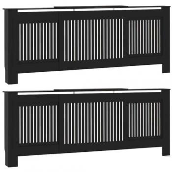Copertura in metallo nero per radiatore 205x20,5x81,5 cm (2 pezzi) – vidaXL