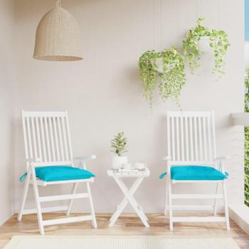Coussins de canapé de jardin turquoise lot de 2 50x50x7 cm