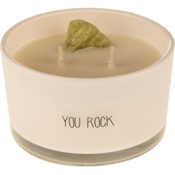 My Flame Duftkerze „You Rock“ – 10 × 6 cm, frisch Baumwolle und Kristall