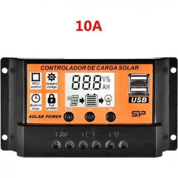 Régulateur MPPT Solaire avec Écran LCD, 12V/24V x 6ha, 10A à 100A, double port USB