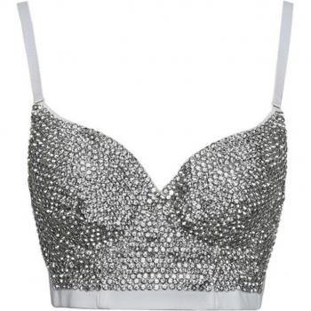 Top sin mangas de brillantina con diamantes de imitación para festivales