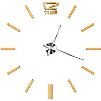 Large 3D Mirror Wall Clock for Office