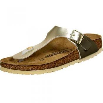 BIRKENSTOCK Mädchen Gizeh Tongs in Electric Metallic Gold, 34 EU