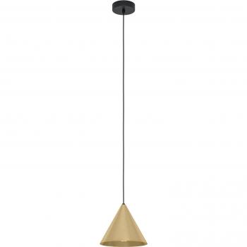 Lampadario Pendente Narices Art-Deco 1 Luce Acciaio Nero e Ottone