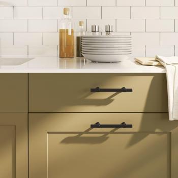 Poignées décoratives 20 pcs noir 96 mm acier inoxydable