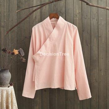 Elegante Hanfu-Bluse mit Spitzenakzenten