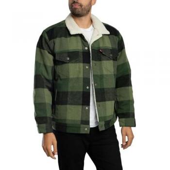 Levi's Anthrazitfarbene Truckerjacke im Colourblock-Design