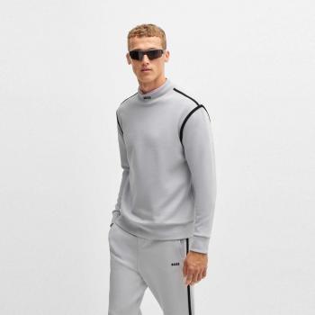 BOSS Green Silas Tape Sweatshirt Sportlich Grau/Schwarz