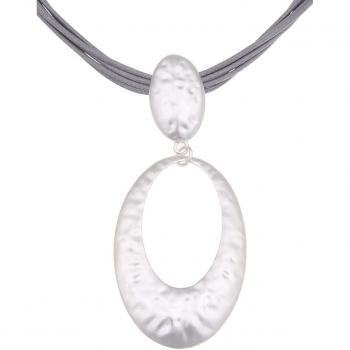 Mode-Schmuck Leslii: Kurze Silberschleife 45 cm