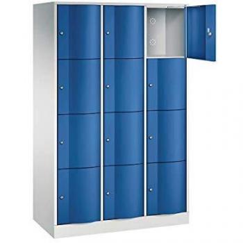C und P Schließfachschrank Resisto, 3 Abteile, 12 Fächer