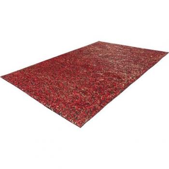 CALO-DELUXE Vezzana 615 – rechteckiger Fellteppich, 80 × 150 cm, 5 mm Höhe, rotes echtes Rinderfell, Wohnzimmer