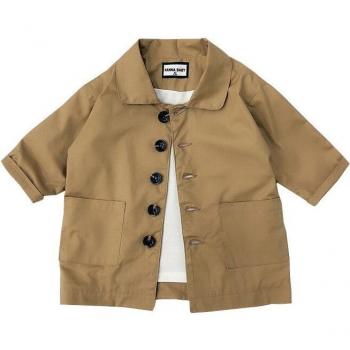 Long-Section Khaki Child Windproof Jacket