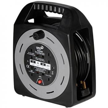 SMJ Cable Reel CT2513 Easy Wind, 3120 Watt Capacity, 25m Length, Black/Grey