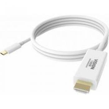 VISION 2m Weiß USB-C auf HDMI Kabel