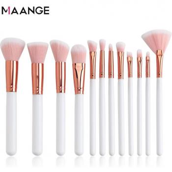 MAANGE 12-Brush Makeup Essentials Set with Travel Bag
