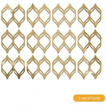 12Pcs Hollow Lantern Mirror Wall Stickers for Bedroom