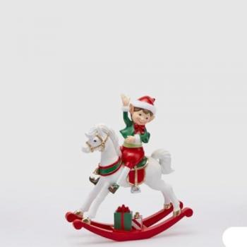 Mini Elfo Cavallo in Polirese – 20×6×23 cm