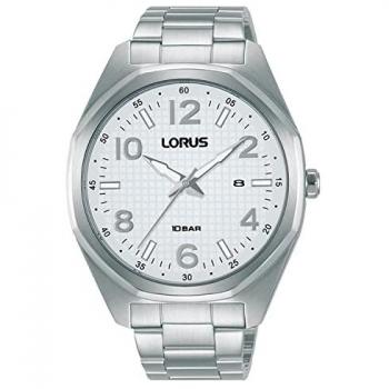Lorus Stainless Steel Sports Watch – 100 Meter Waterproof – Classic White Face