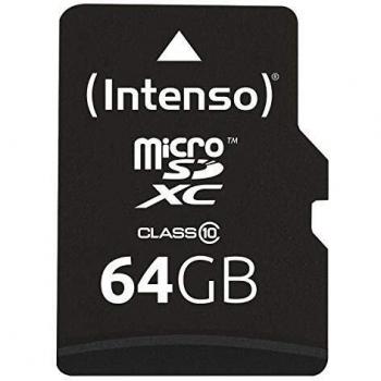 Intenso MicroSDXC Card 64GB Memory Card Class 10 SD Micro SDXC + Adapter OVP