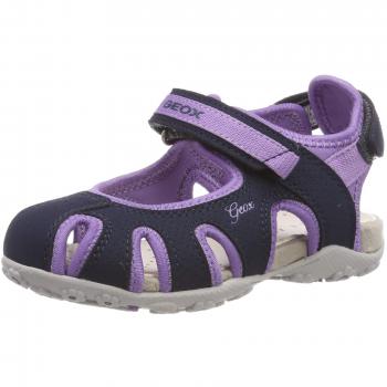Geox Jr Roxanne D, Sandali Bambina, (Navy/Lilac C4215), 26 EU