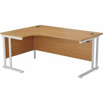 White Oak TC Office Crescent Cantilever Desk 1800x1200