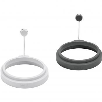 Stampi per uova rotondi, 2 pezzi, silicone platinico grigio chiaro