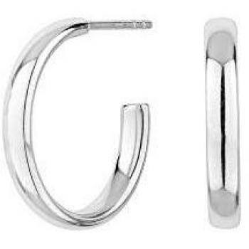 Pendientes de aro City de plata media caña con tubo oval ITEMPORALITY